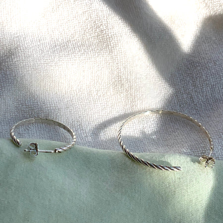 Twisted & real emotions hoops in SILVER or GOLD/ size small or not so small