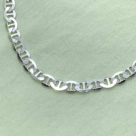 6mm Italian flat mariner chain in SILVER