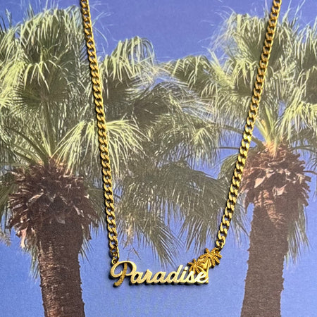 Paradise Pendant Necklace / Gold or Silver / Curb, Figaro or Pearls