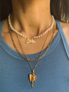 Days of Summer pendant necklace/ Gold or Silver/ figaro or pearls necklace