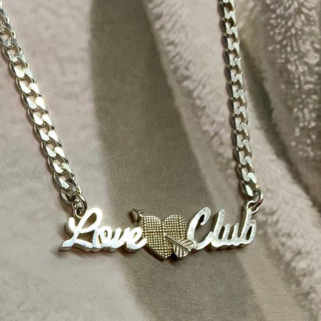 Love Club Pendant Necklace/ Gold or Silver